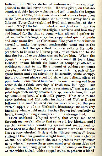 Rev. Mr. Brown, a Methodist Preacher who Don't Eat Chicken