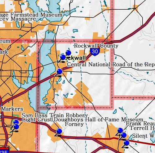 Map of Rockwall County