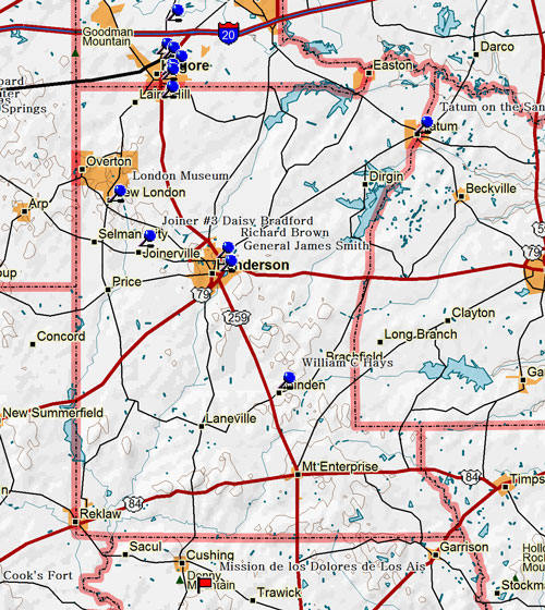 Map of Rusk County