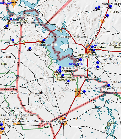 Map of San Jacinto County