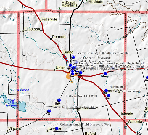 Map of Scurry County