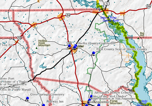 Map of Shelby County