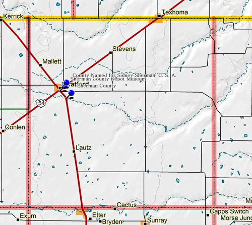 Map of Sherman County ounty