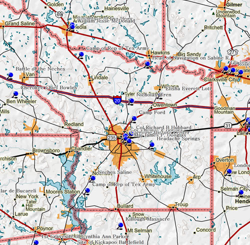 Map of Smith County