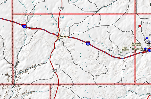 Map of Sutton County