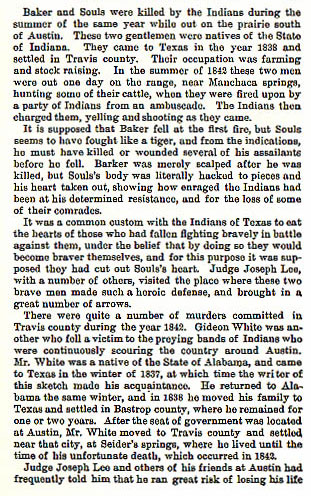 Thomas Schuff story from the book Indian Depredations in Texas by J. W. Wilbarger