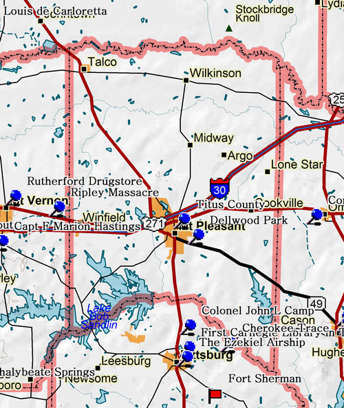 Map of Titus County