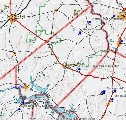 Map of Trinity County