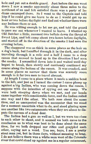 Wallace's Fight with the "Big Indian" story from the book Indian Depredations in Texas by J. W. Wilbarger