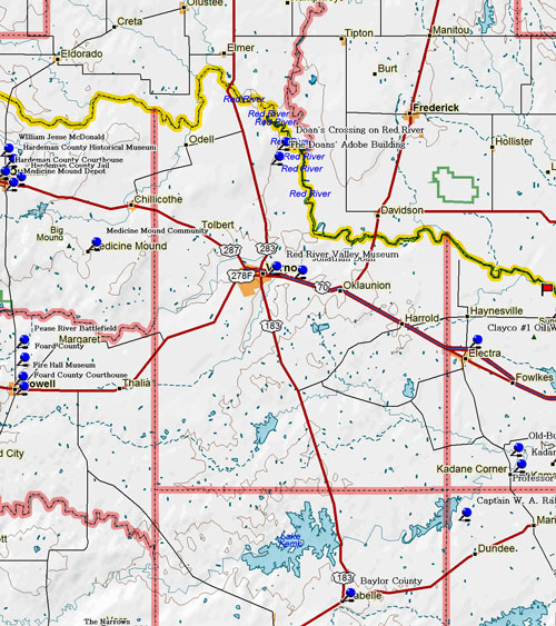 Map of Wilbarger County