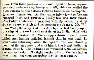 William Weir story from the book Indian Depredations in Texas by J. W. Wilbarger