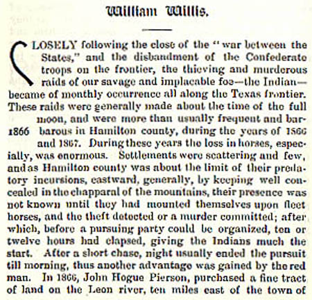 William Willis story by Wilbarger