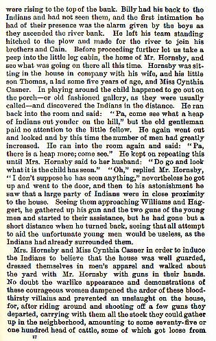 Williams and Haggett Murdered at Reuben Hornsby's story from the book Indian Depredations in Texas by J. W. Wilbarger