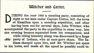 Witcher and Carter story from the book Indian Depredations in Texas by J. W. Wilbarger