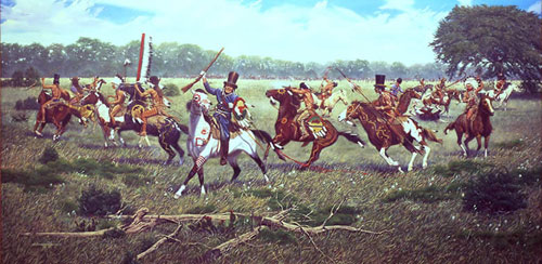 Battle of Plum Creek painting by Lee Herring