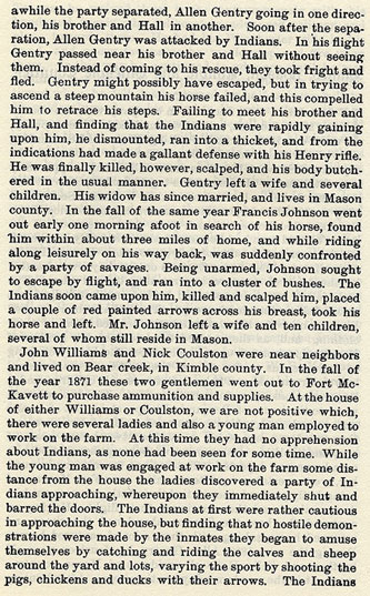 Blanco, Mason, Kimble and Gillespie Counties story from the book Indian Depredations in Texas by J. W. Wilbarger