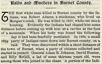 Raids and Murders in Burnet County