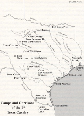 Camps and Garrisons of the 1st Texas Cavalry