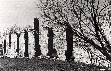 Photo of Fort Chadbourne's Ruined Barracks taken by Charles M. Robinson, III from the book, Frontier Forts of Texas