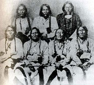 Picture of Cheyenne and Arapaho Chiefs Bosse, Notanee, Heap of Buffalo, Bull Bear, Black Kettle, Neva and White Antelope