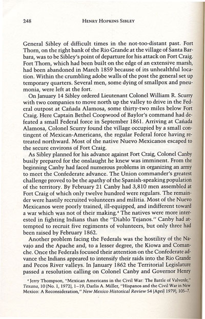 Battle of Val Verde from the book, Confederate General, by Jerry Thompson