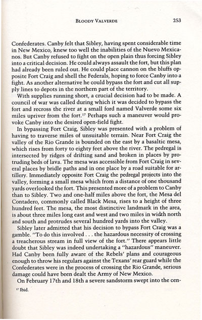 Battle of Val Verde from the book, Confederate General, by Jerry Thompson