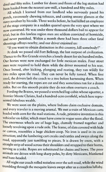 Albert D. Richardson's first-hand account of his 1859 Butterfield Stage Ride into Texas