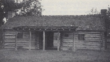 Picture of Stephen F. Austin's dogtrot style cabin