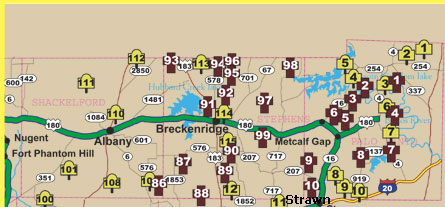 Map of Texas Forts Trail Quarter 1