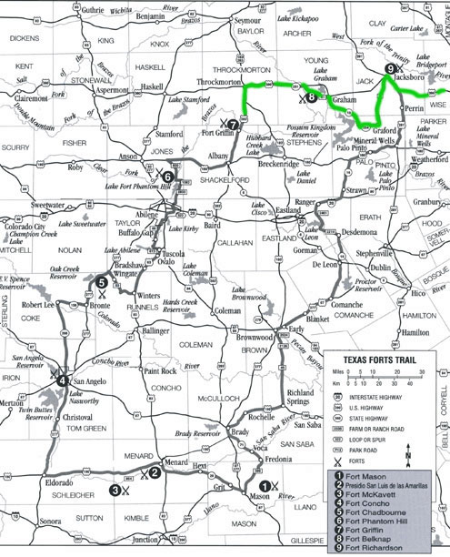 Texas Forts Trail Map