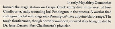 May 1861 Joel Pennington Wounded at Fight at Grape Creek