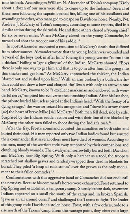 McCarty/Davidson Die in Battle with Indians Near Big Spring