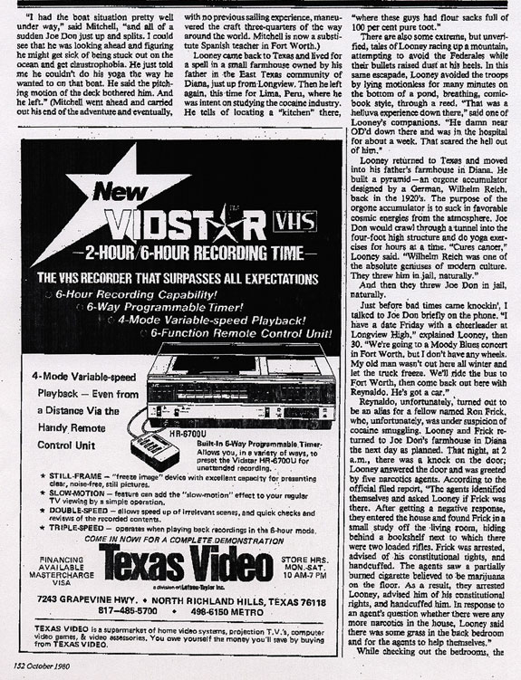 Joe Don Looney Article by Mike Shropshire, Page Six