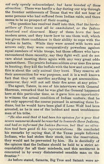 Satanta, Satank and Big Tree's Raid story from the book Indian Depredations in Texas by J. W. Wilbarger