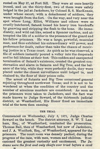Satanta, Satank and Big Tree's Raid story from the book Indian Depredations in Texas by J. W. Wilbarger