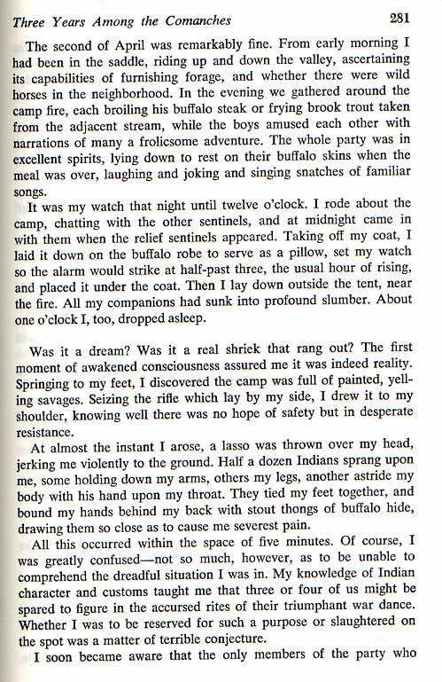 Three Years Among the Comanches - Capture