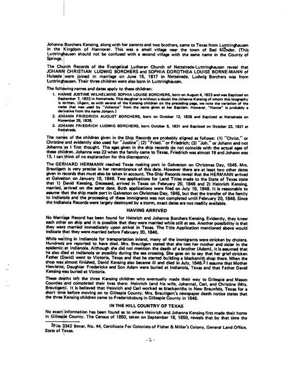 Life Story of Heinrich and Johanna Kensing