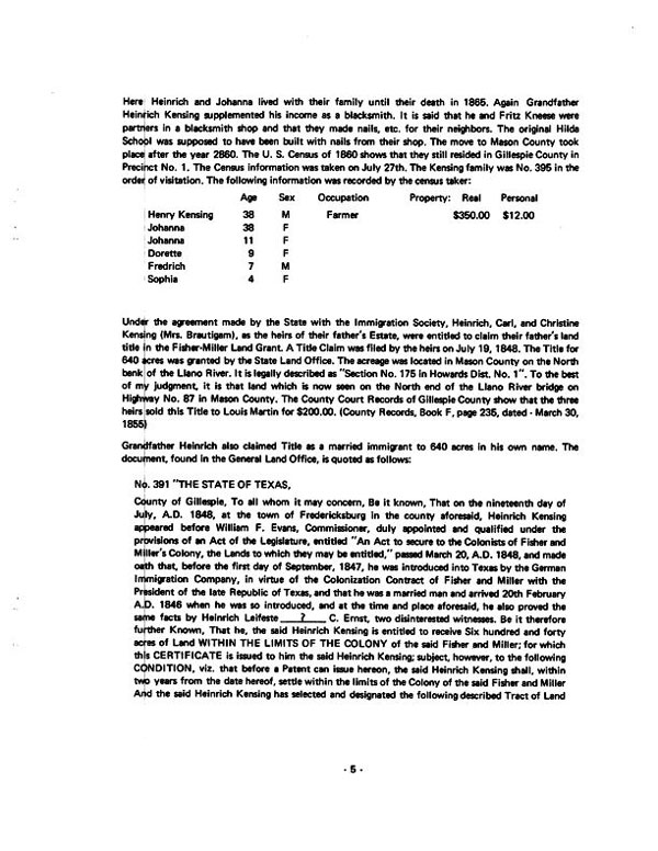 Life Story of Heinrich and Johanna Kensing