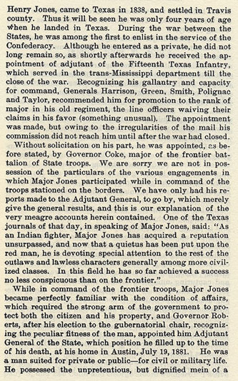 Major John B. Jones story from the book Indian Depredations in Texas by J. W. Wilbarger