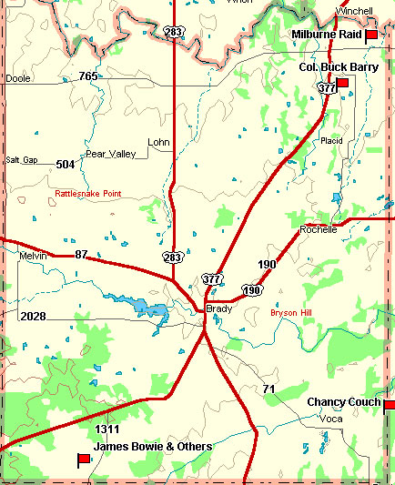 McCulloch County Map