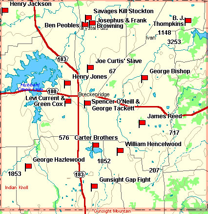 Stephens County Map