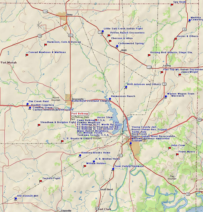 Map of Young County Historic Sites