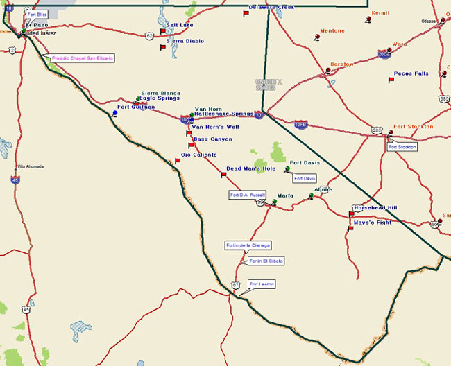 Map of the Texas Mountain Trail Region