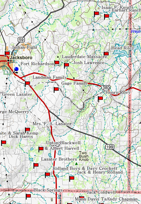 Map of Jacksboro
