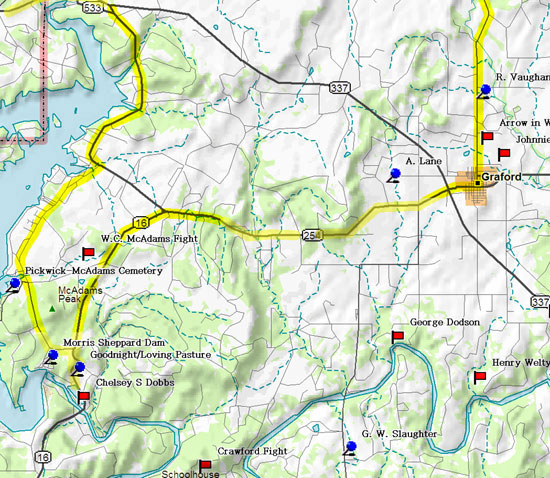 Map of Possum Kingdom Road Trip