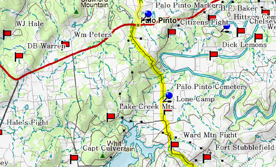 Map of Palo Pinto County