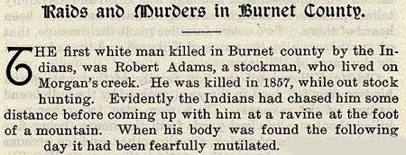 Robert Adams story by Wilbarger