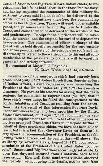 Satanta, Satank and Big Tree's Raid story from the book Indian Depredations in Texas by J. W. Wilbarger