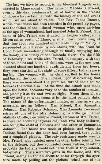 Murders and Battles in San Saba and Llano Counties story from the book Indian Depredations in Texas by J. W. Wilbarger