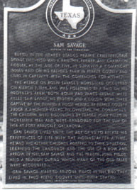Picture of a Historical Marker for Sam Savage